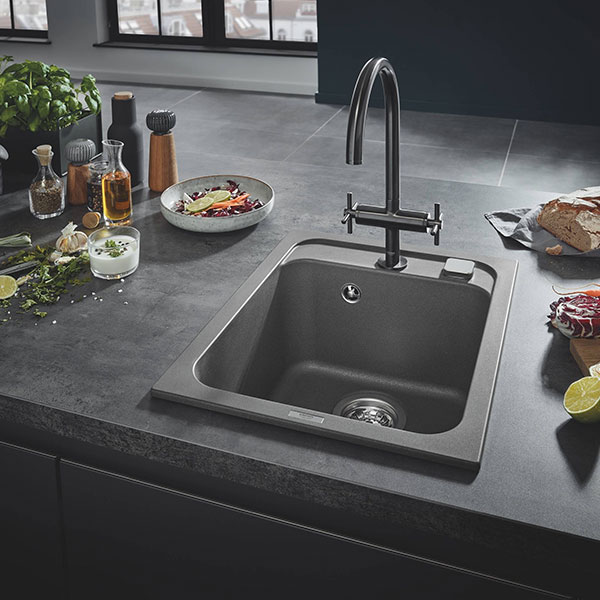 Мойка K700, композитная, 400x500, серый гранит Grohe 31650AT0