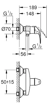 32807000 BauCurve OHM shower однорычажный смеситель для душа