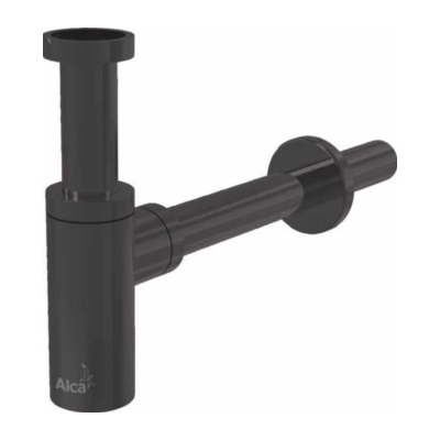 Сифон для раковины d32, круглый, крацованный мат Alcaplast Design A400-GM-B