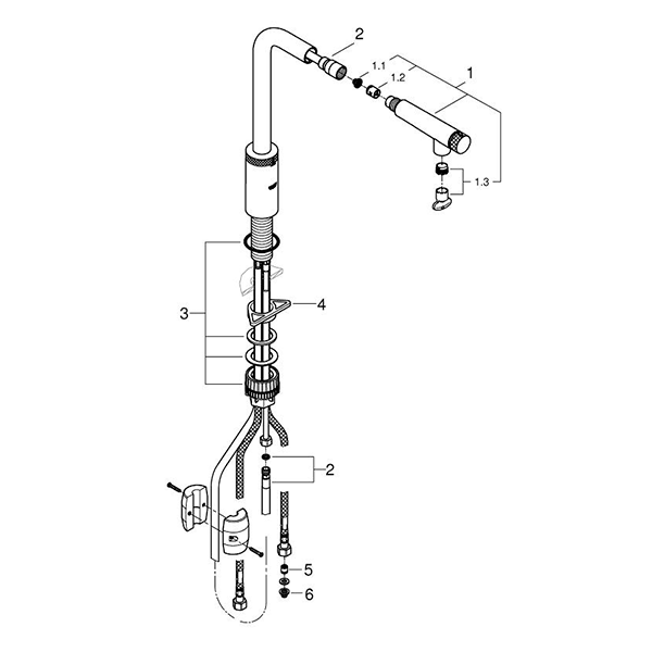 Смеситель для кухни, хром Grohe Minta SmartControl 31613000