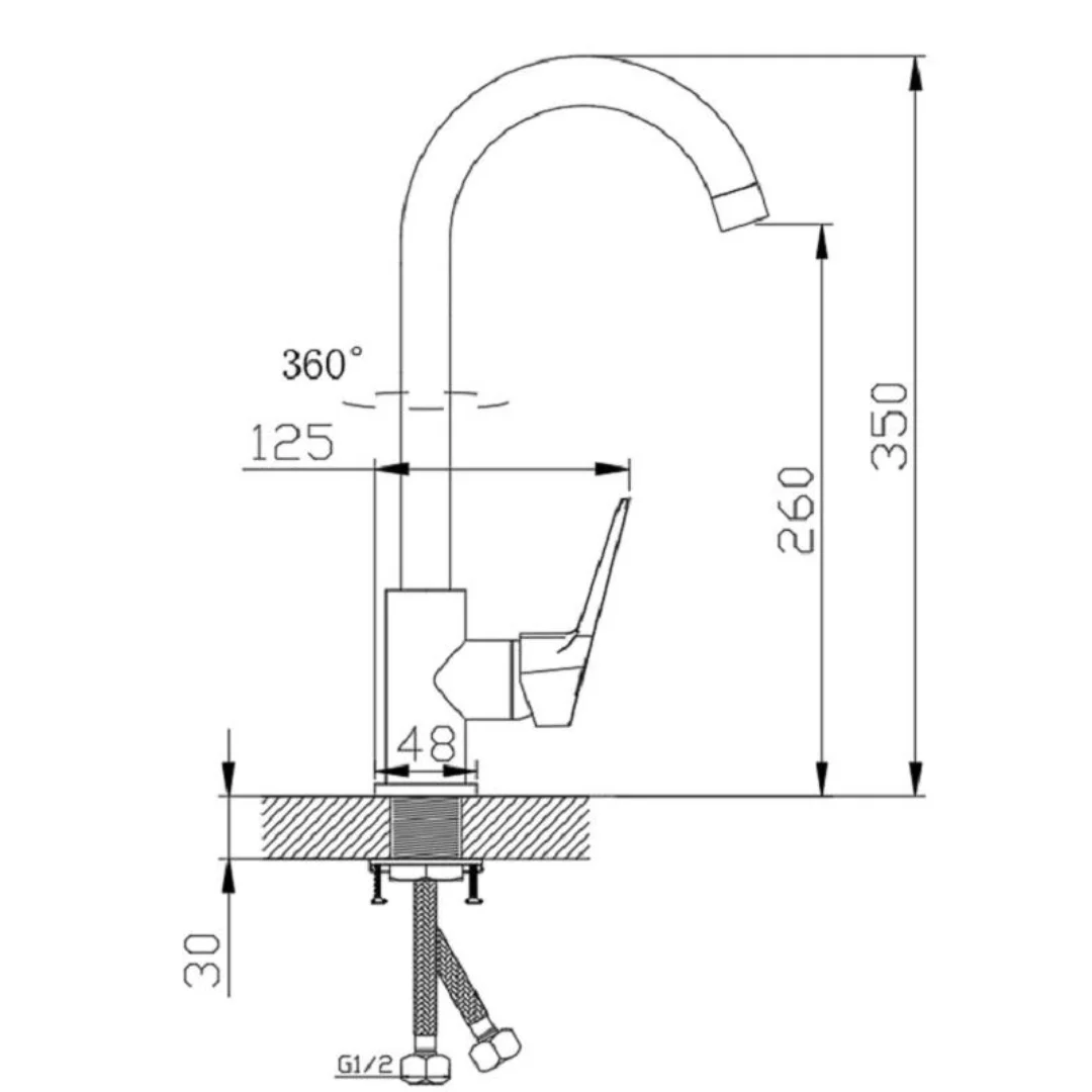 Смеситель для кухни, хром ESKO Murano MR 519