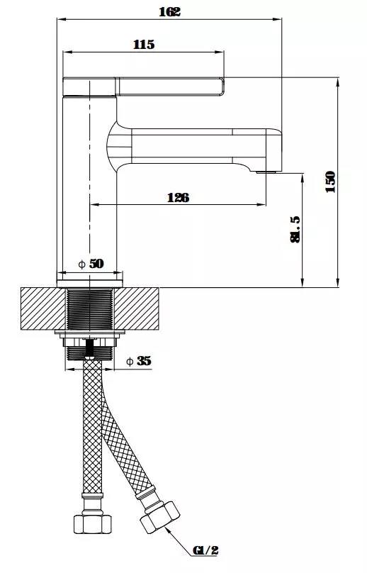Смеситель для раковины, оружейная сталь ESKO Sochi SC26GM