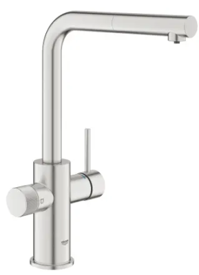 Смеситель для кухни, выдвижной излив, суперсталь Grohe Blue Pure Minta 30590DC0