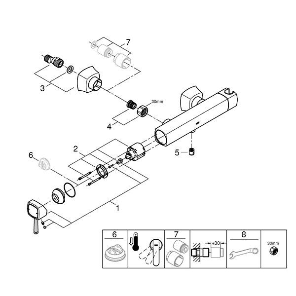 Смеситель для душа, наружный, хром Grohe Grandera 23316000