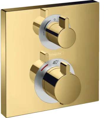Термостат для душа, внешняя часть, золото Hansgrohe Ecostat Square 15714990