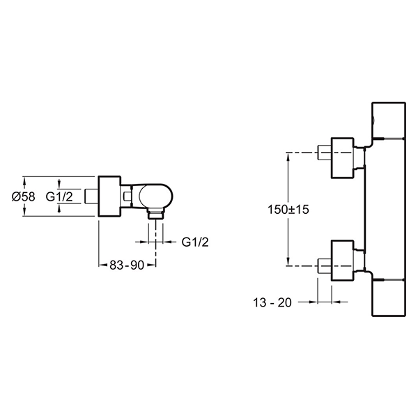 Термостат для душа, хром Jacob Delafon Talan E10091RU-CP