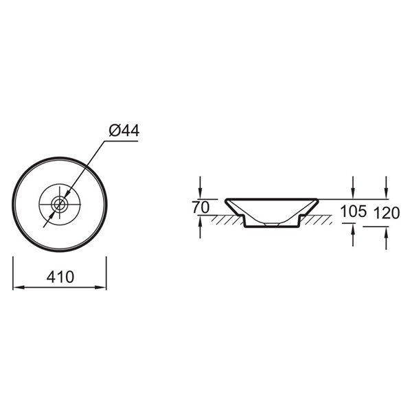 Раковина-чаша накладная 41, белая Jacob Delafon Manosque E1144-00