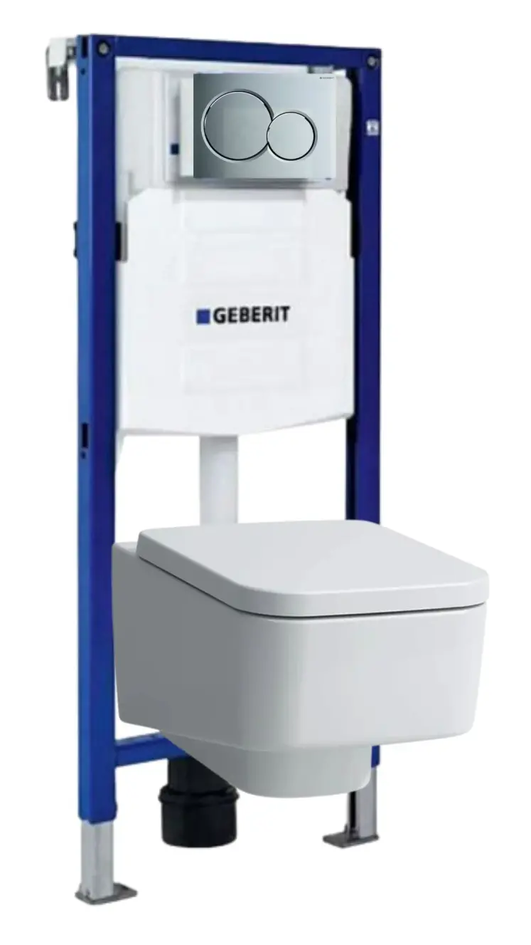 Комплект 6в1: Инсталляция Geberit с панелью смыва, унитаз Laufen Pro S с крышкой-сиденьем K23030301