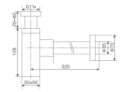 Сифон для раковины, хром Baoleelai BLL-3015