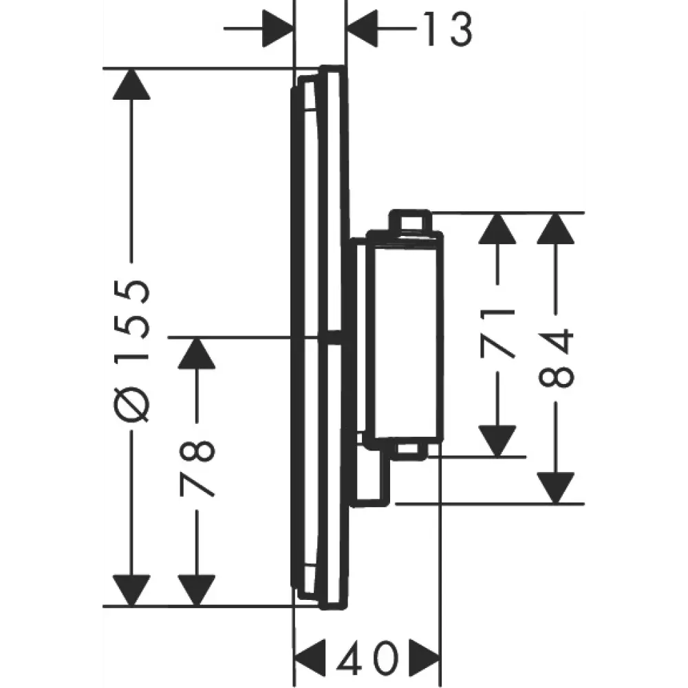 Термостат для душа, встраиваемый, на 2 потребителя, хром Hansgrohe ShowerSelect Comfort S 15554000