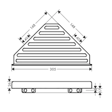 Полочка-корзинка, угловая, шлифованный черный Hansgrohe AddStoris 41741340