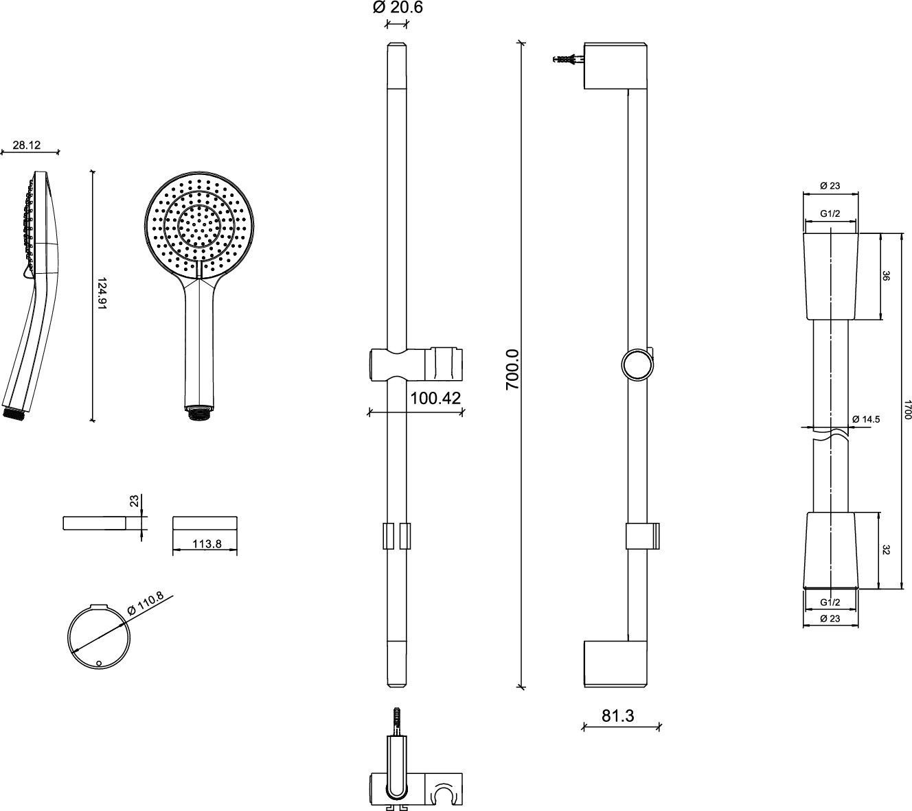 Комплект 3в1: Смесители для ванны Jacob Delafon Elite K20030201