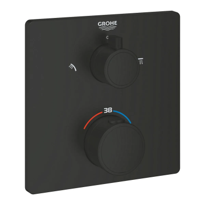 Термостат для душа, внешняя часть, на 2 положения, черный Grohe Grohtherm 1022092430