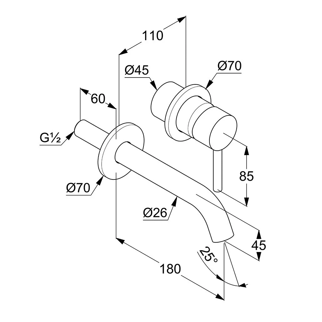 Смеситель для раковины, на 2 отверстия, черный Kludi Bozz 382443976