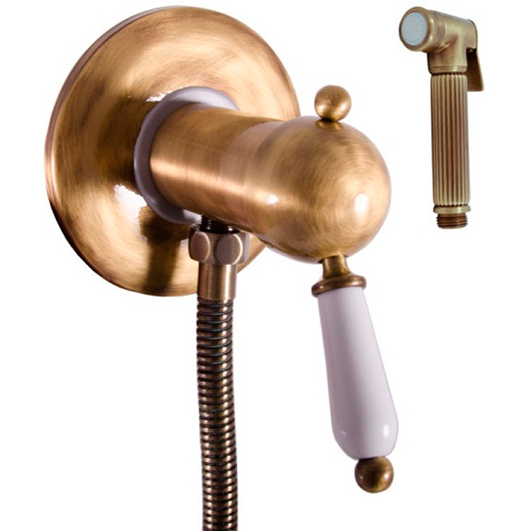 Гигиенический душ со смесителем, встраиваемый, бронза Rav Slezak Labe L547SM