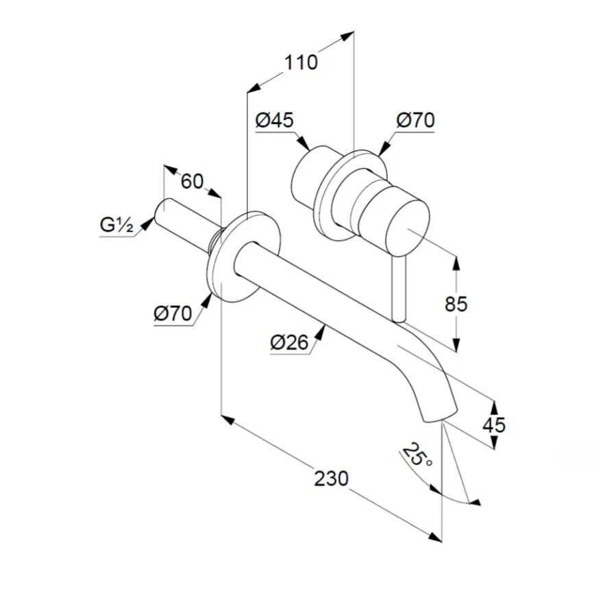Смеситель для раковины, на 2 отверстия, черный Kludi Bozz 382453976