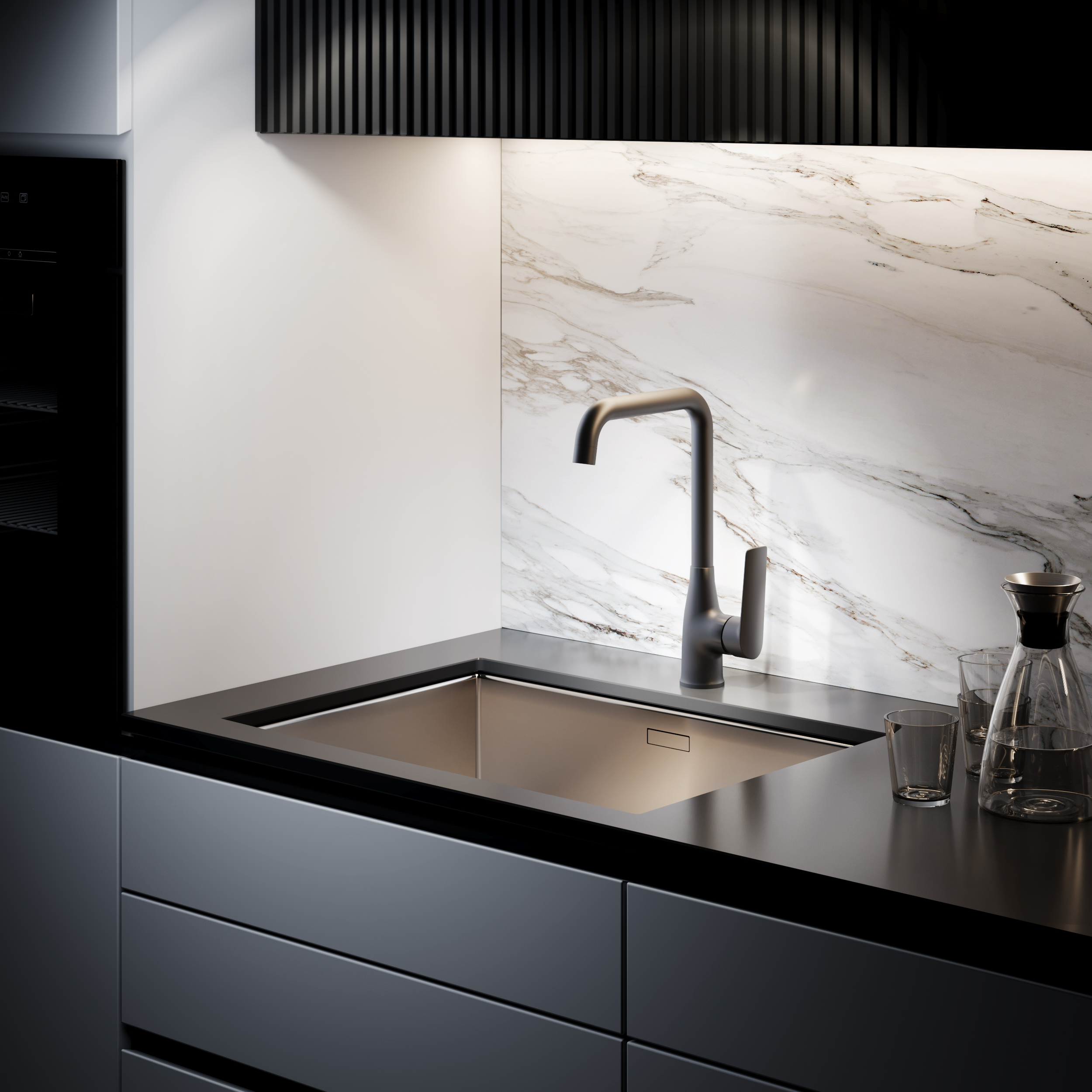 Смеситель для кухни, черный ESKO Lagos Black LG06B