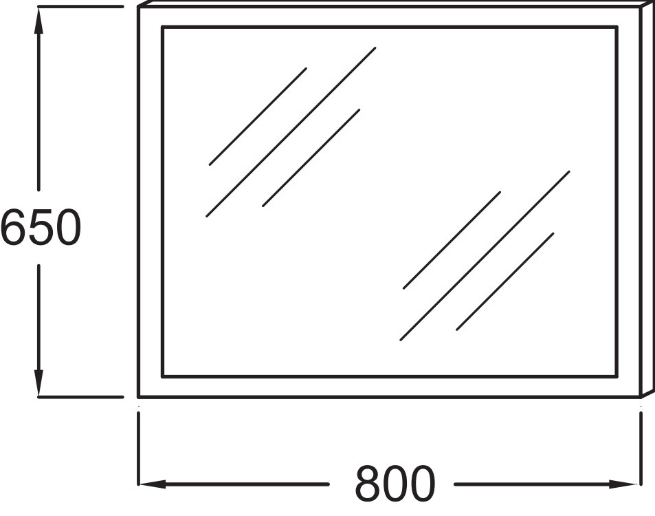 EB1441-NF Зеркало 80 см, с подсветкой