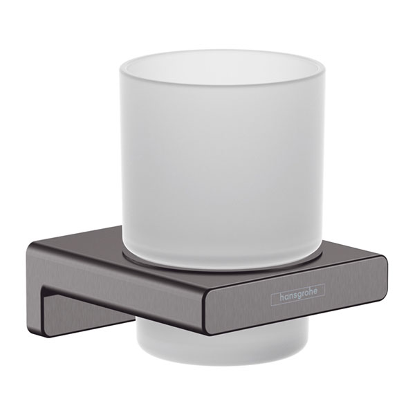 Стакан для зубных щеток с держателем, шлифованный черный хром Hansgrohe AddStoris 41749340