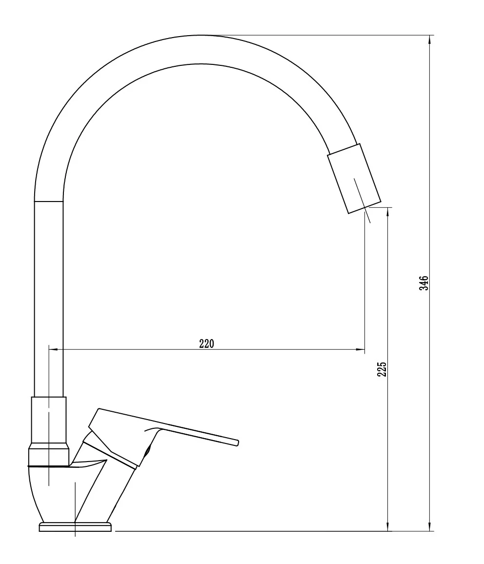 Смеситель для кухни, гибкий излив, хром VODA Tide TD519G