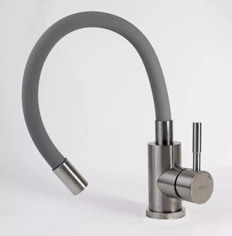 Смеситель для кухни, гибкий излив, серый ESKO Snake K44 G