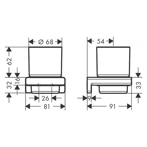 Стакан для зубных щеток с держателем, хром Hansgrohe AddStoris 41749000