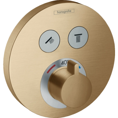 Термостат для душа, встраиваемый, на 2 потребителя, бронза Hansgrohe ShowerSelect 15743140