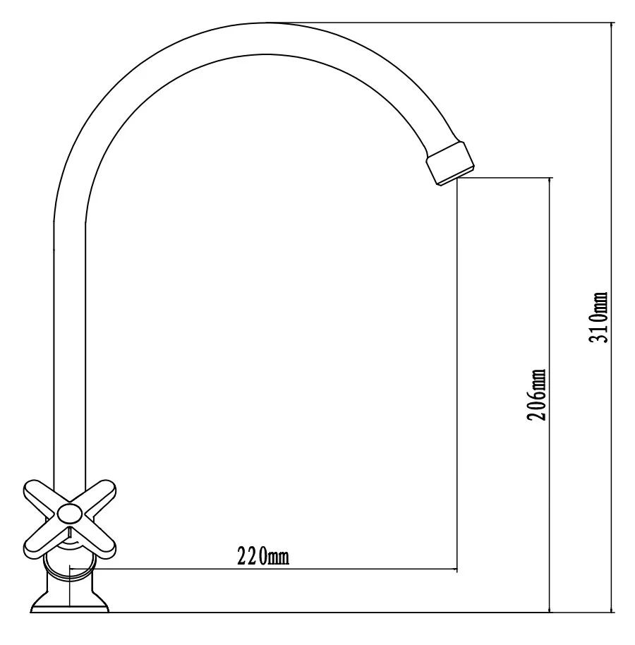 Смеситель для кухни, хром VODA Star STR519