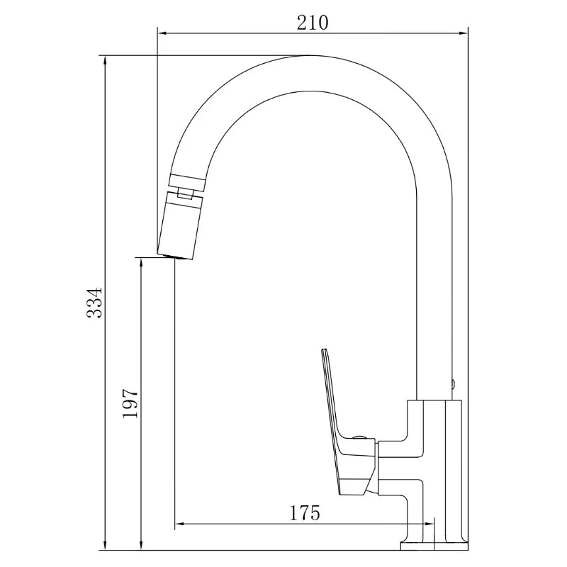 Смеситель для кухни, хром VODA Surf SF519AR