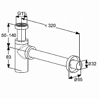 Сифон для раковины, хром Kludi 1002005-00