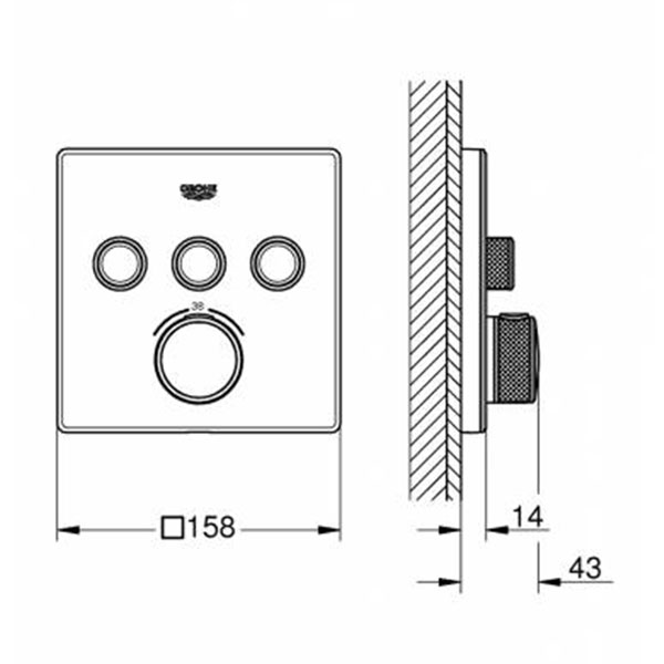 Термостат, встраиваемый, на 3 выхода, белая луна Grohe Grohtherm SmartControl 29157LS0