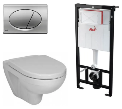 Комплект 4в1: Инсталляция с панелью смыва M71, унитаз с сиденьем Jika K23041201