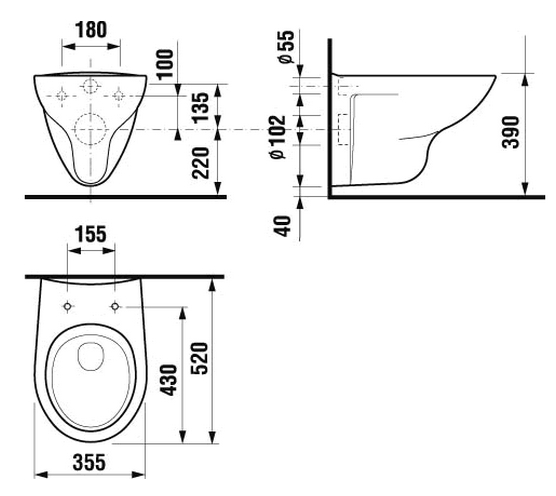 8203960000001 Zeta Подвесной унитаз 