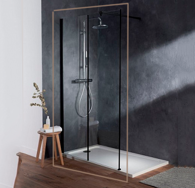 Душевое ограждение, профиль черный, стекло прозрачное Jacob Delafon Serenity E14W100-BLV