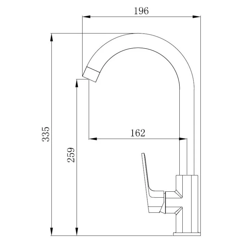 Смеситель для кухни, черный VODA Surf Black SF519B