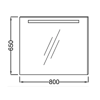 Зеркало 80, с подсветкой Jacob Delafon Parallel EB1413-NF