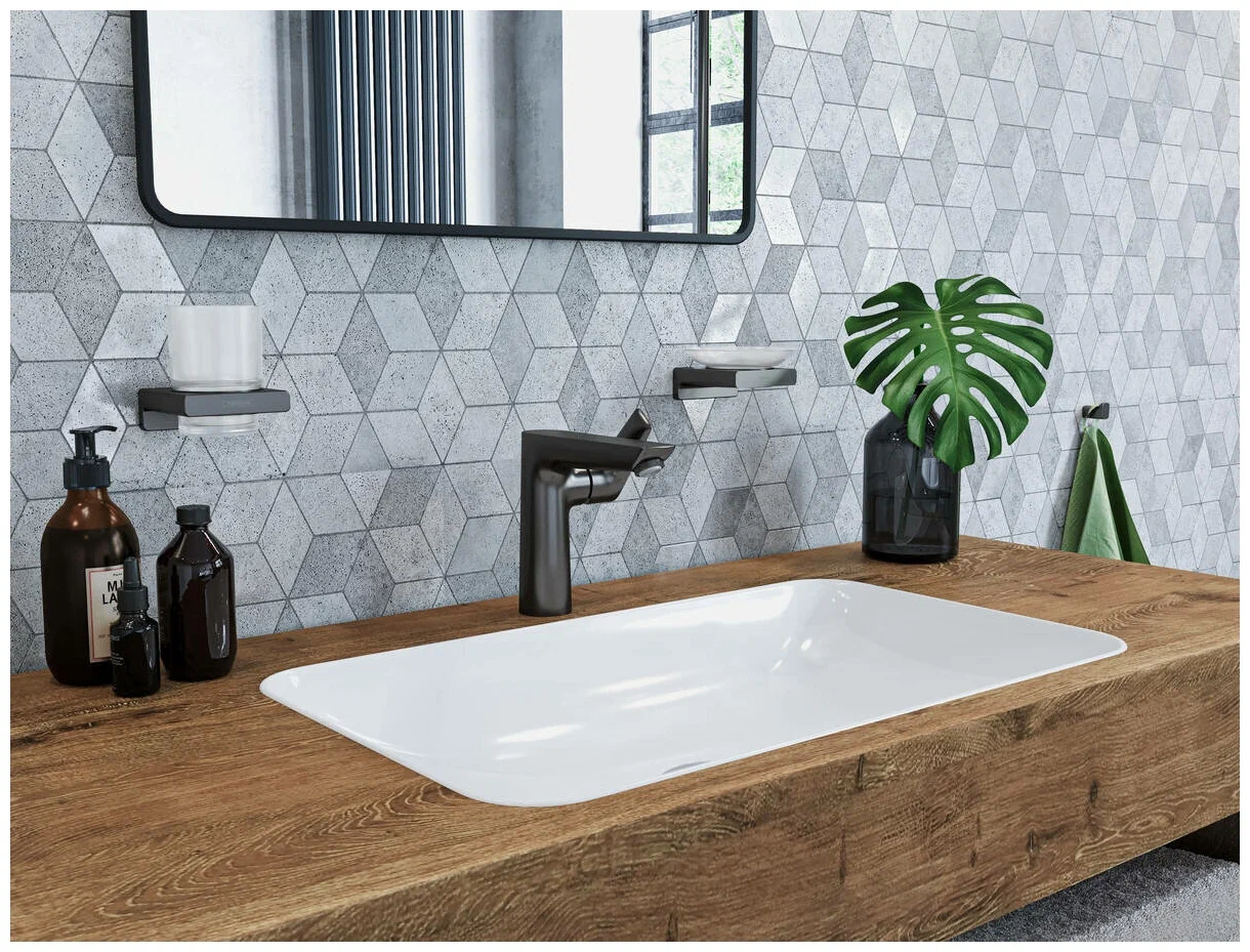 Мыльница с держателем, шлифованный черный хром Hansgrohe AddStoris 41746340