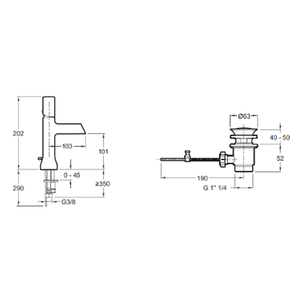 Смеситель для раковины, никель Jacob Delafon Toobi E8959-BN