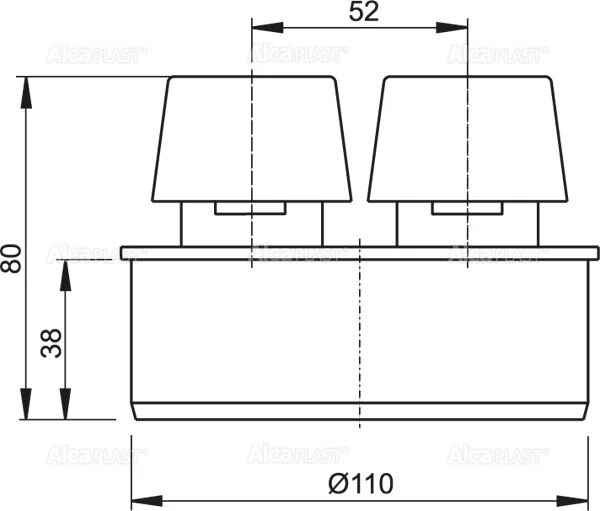 Вентиляционный клапан d110 Alcaplast Design APH110