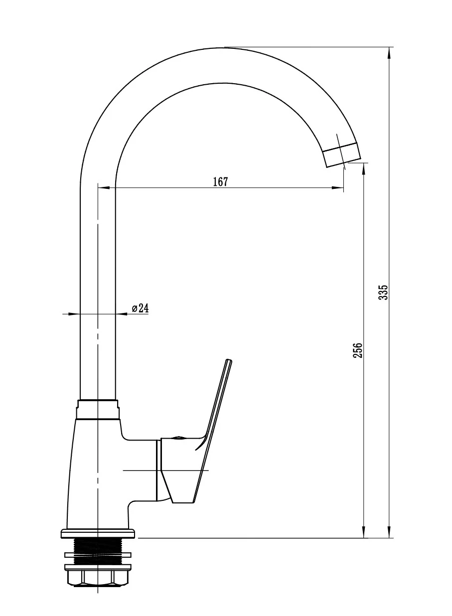 Смеситель для кухни, хром VODA Tide TD519