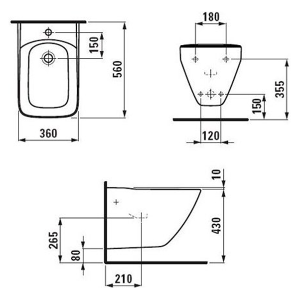 Биде подвесное Laufen Palace 8307010003021