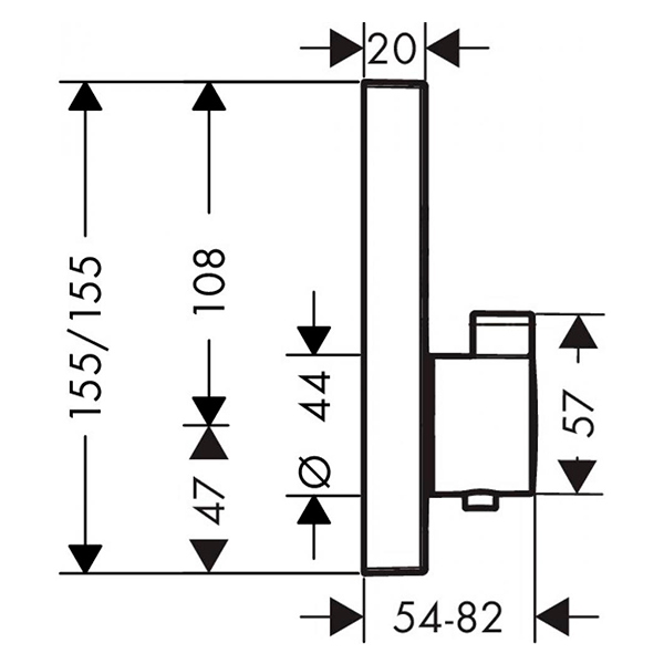 Термостат для душа, встраиваемый, для 2 потребителей, черный Hansgrohe ShowerSelect 15763670