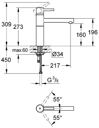 Смеситель для кухни, хром Grohe Essence 32105DC0