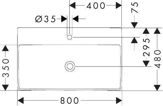 Раковина накладная 80, белая Hansgrohe Xelu Q 60318450