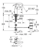 Смеситель для раковины, размер M, суперсталь Grohe Essence 24173DC1