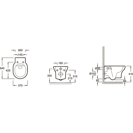 Унитаз подвесной, безободковый, белый Jacob Delafon Cleo EDZ102-0