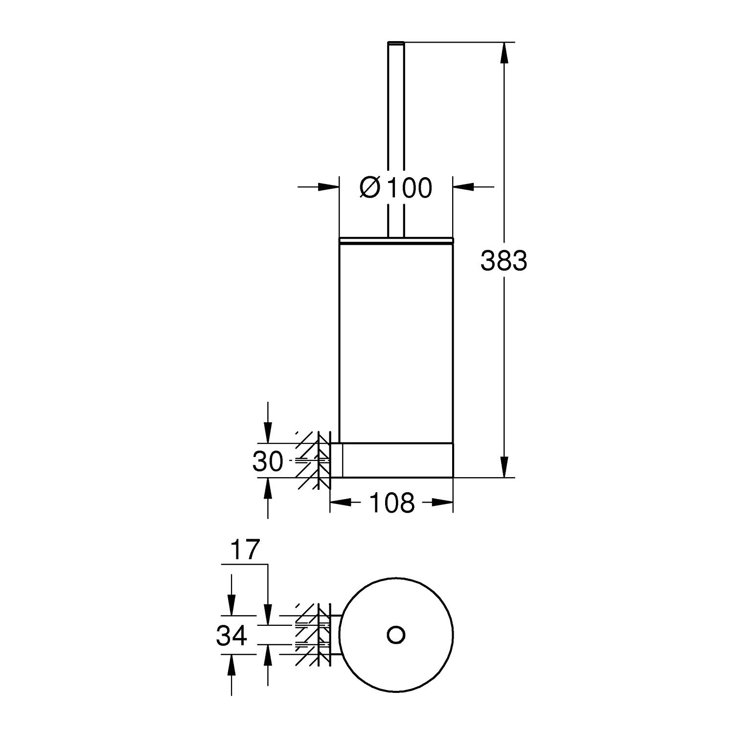 Туалетный ершик, комплект, хром Grohe Selection 41076000