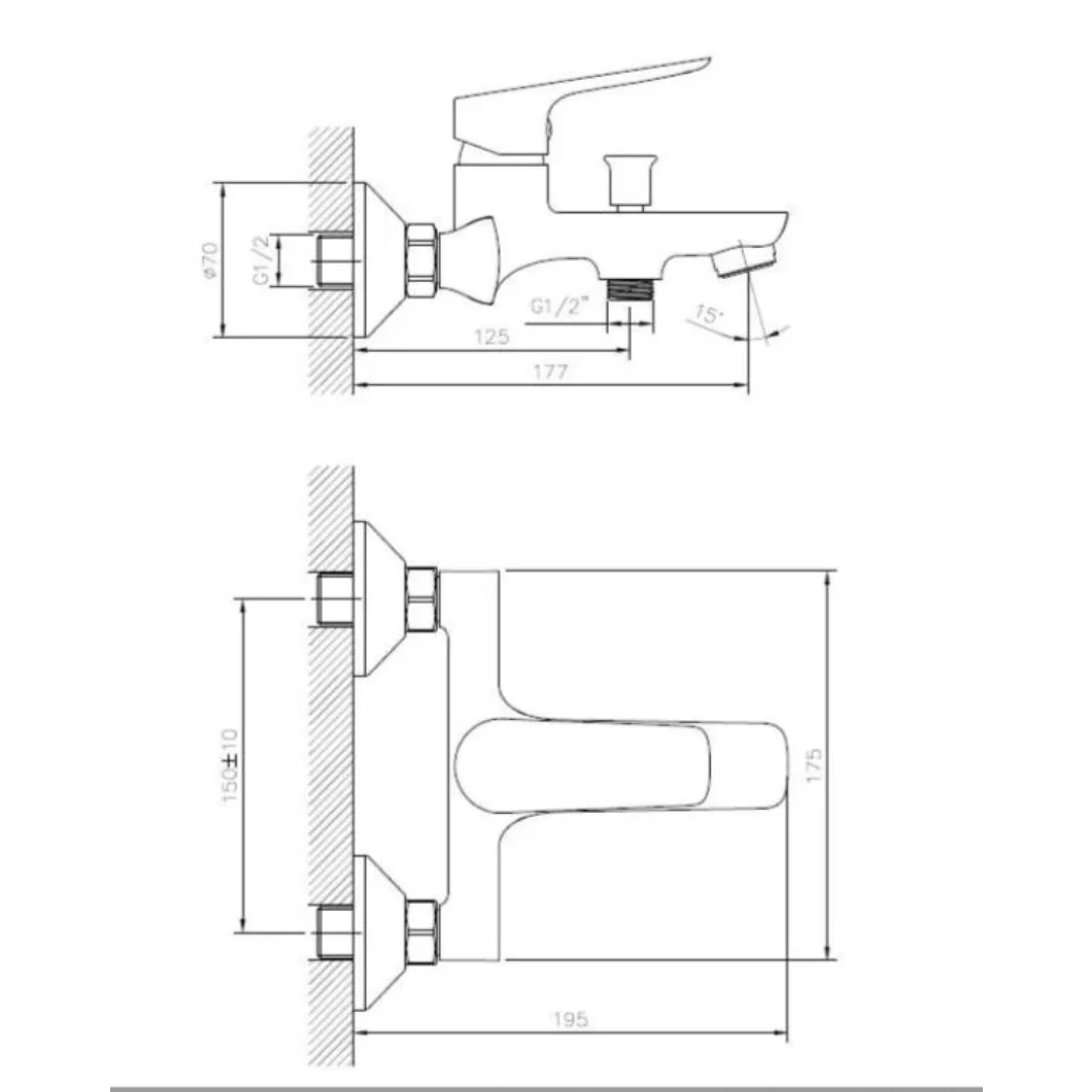 Смеситель для ванны, матовый графит ESKO Delhi DL 54 GRF