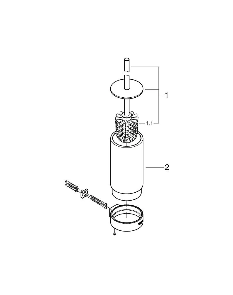 Туалетный ершик, комплект, холодный рассвет Grohe Selection 41076GN0
