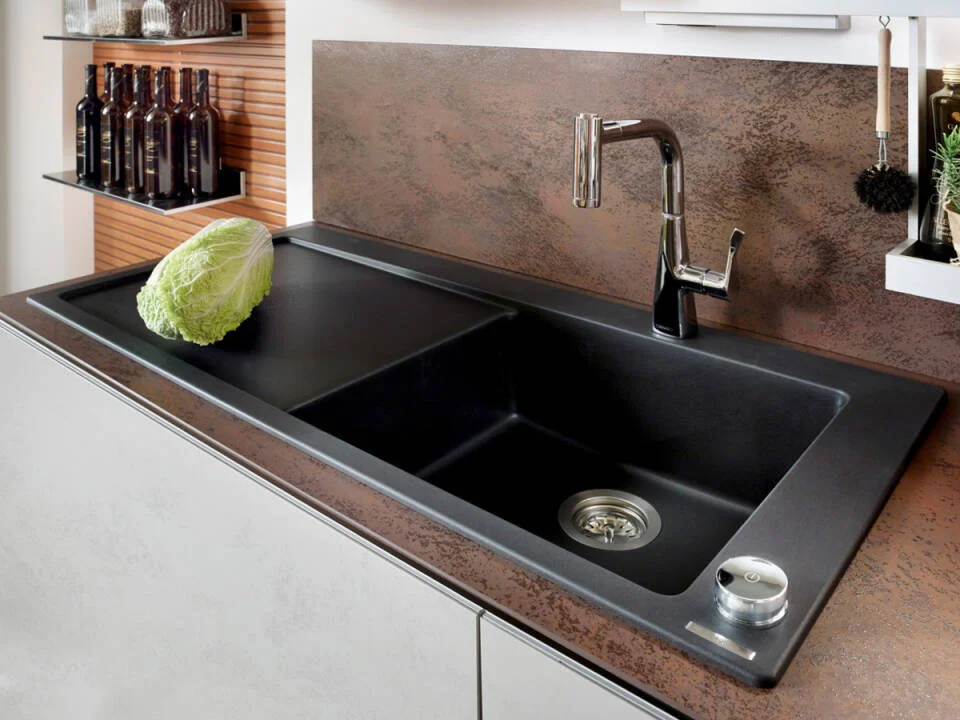 Мойка S51, композитная, с крылом, 510х1050, черный гранит Hansgrohe 43314170